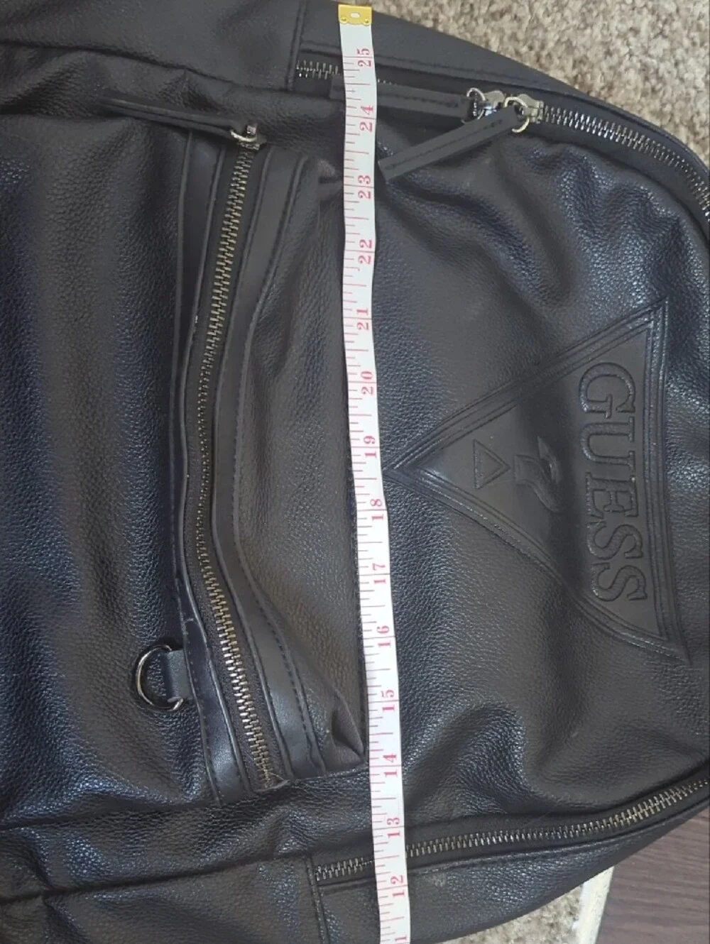 GUESS Black Leather Backpack